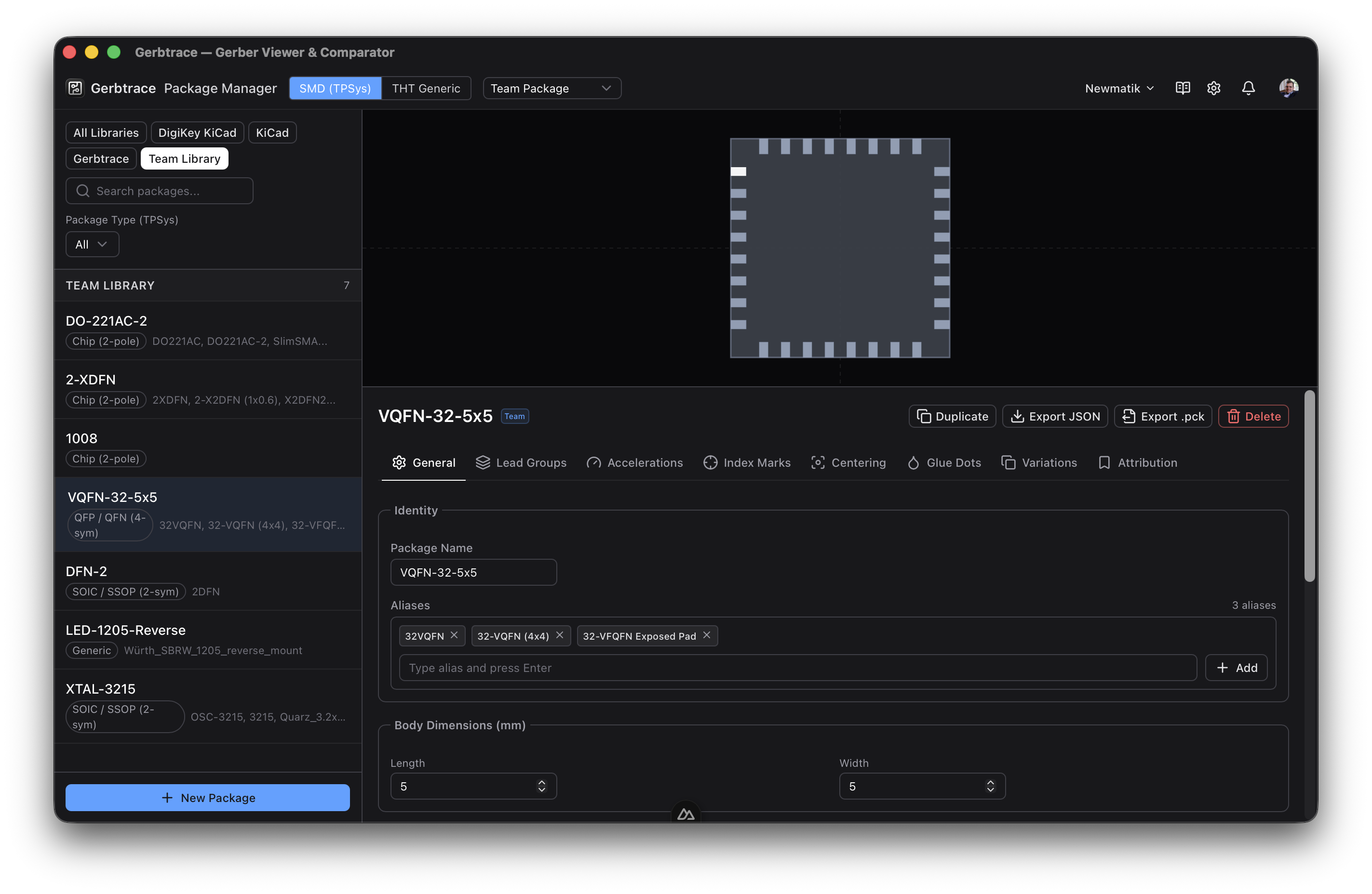 Package Manager showing library packages