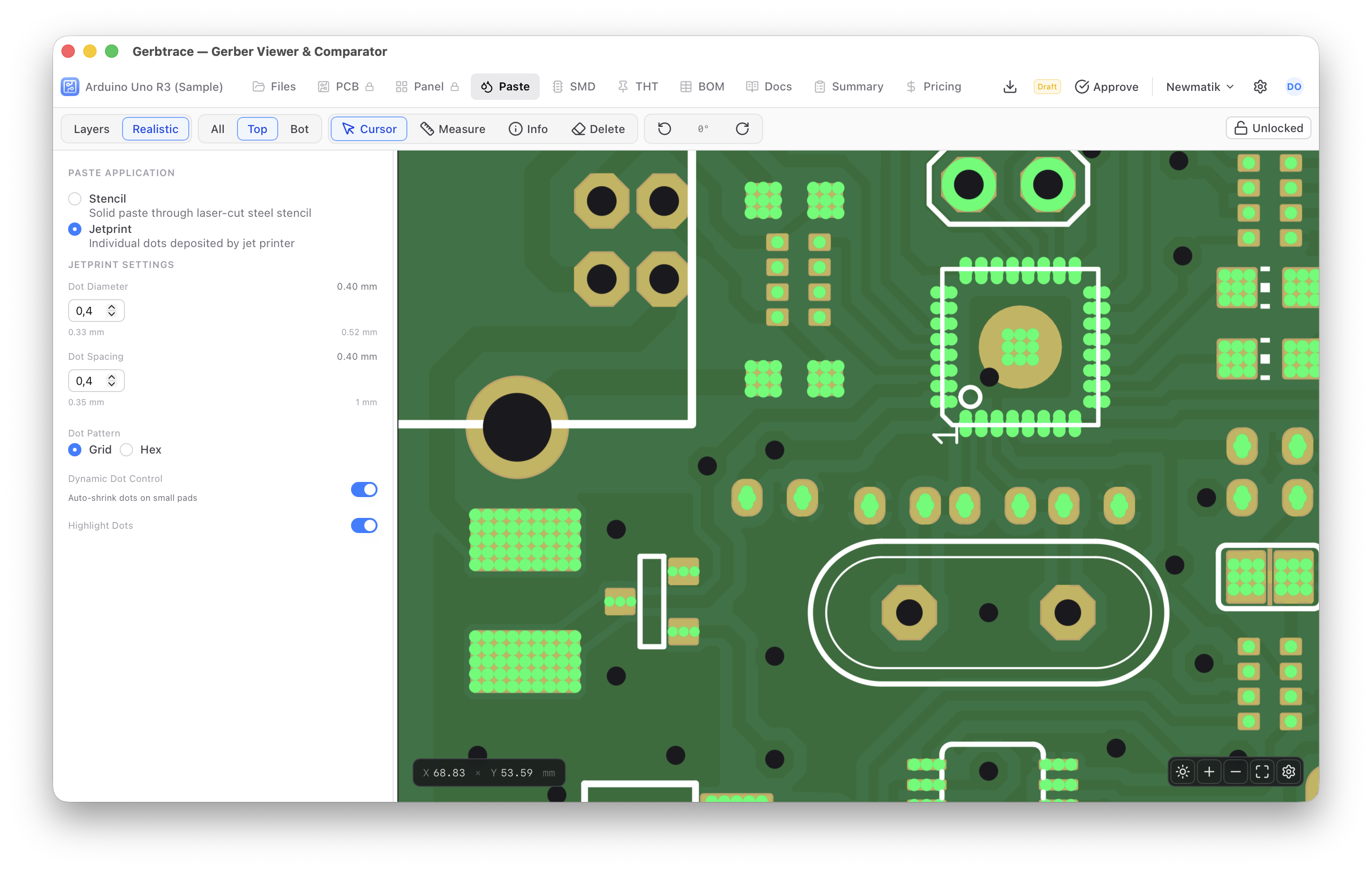 Solder paste jet printing configuration